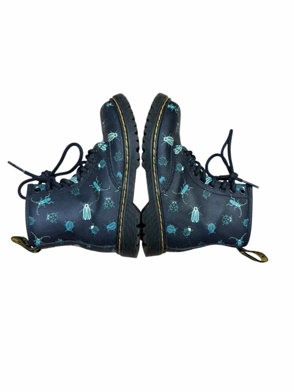Dr. Martens Kids Black Boots with Teal Bug Print - Picture 8 of 9